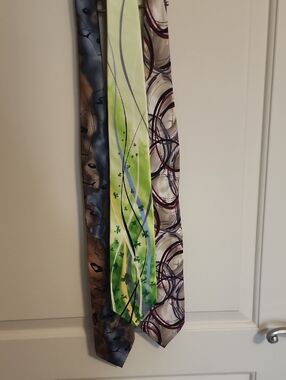 Jerry Garcia Hand-painted Silk Tie Trio